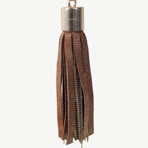 Brunello Cucinelli Brown Monili-Bead Fringe Tassel Keychain